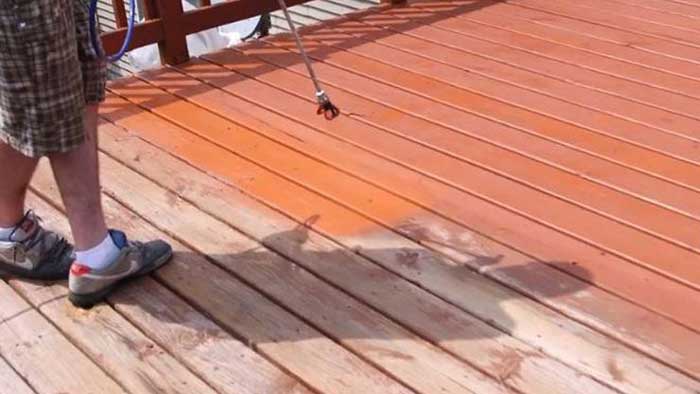 can you stain weathered wood