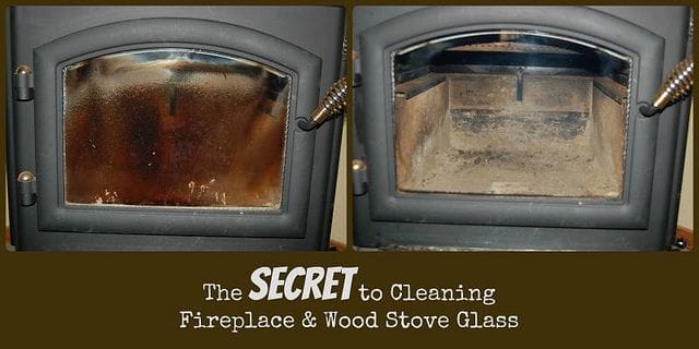 how to clean glass on wood burning stove