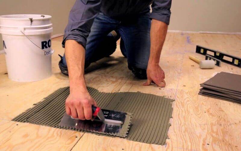 how to glue ceramic tile to wood
