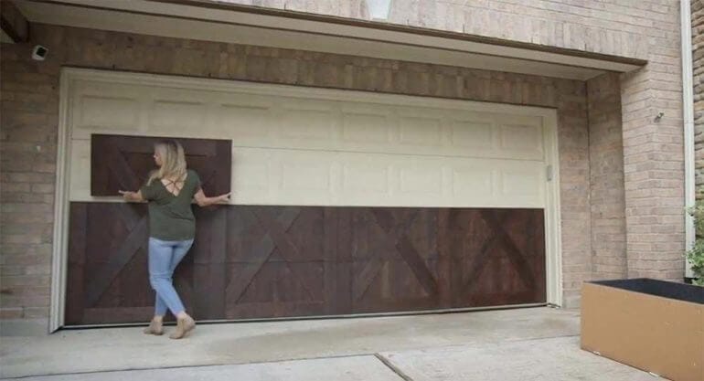 how to paint a garage door to look like wood
