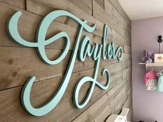 how to hang wooden letters on wall