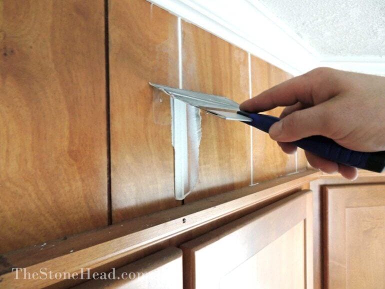 how to make wood paneling look like drywall
