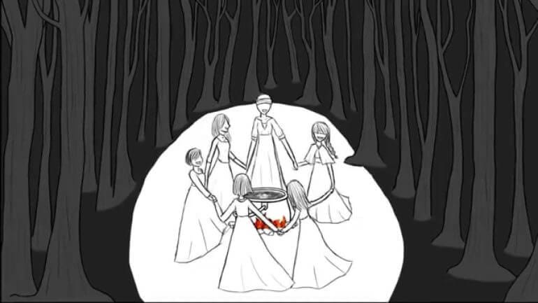 who was dancing in the woods in the crucible